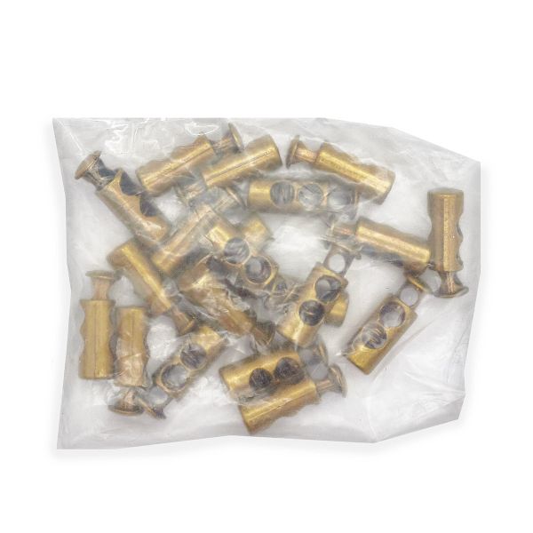 Фиксатор (зажим) для шнура металл 2 отв., 8х23 мм, бронза, 20 шт