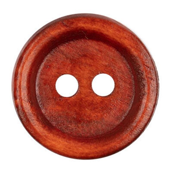 Пуговицы дерево 2 прокола 20L=12 мм, 24 шт, №D025 терракотовый, Blitz DRN 0002
