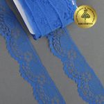 Кружево отделочное в стиле "трикотаж" 40 мм, 1661, цв.синий, 27,4м