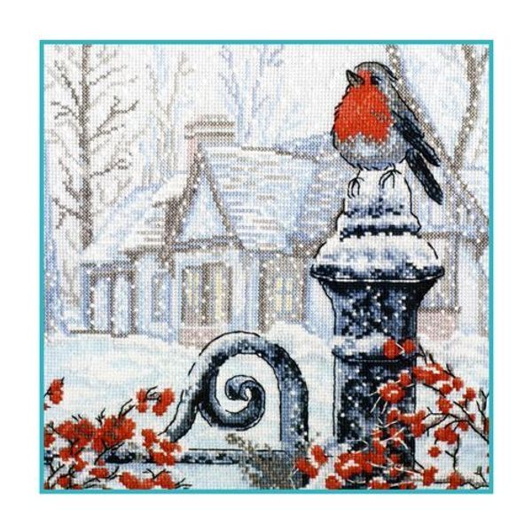 Набор для вышивания нитками Овен, Рождественское утро, 25х25 см