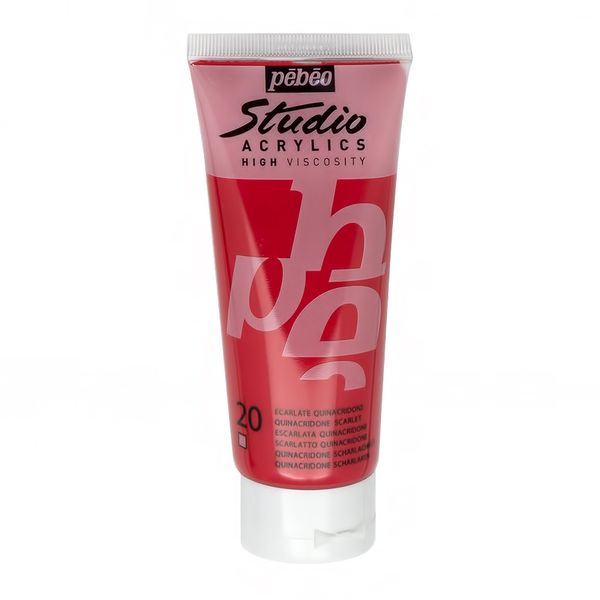 Краска акриловая Acrylics 100 мл, 831-020 квинакридон алый, Pebeo