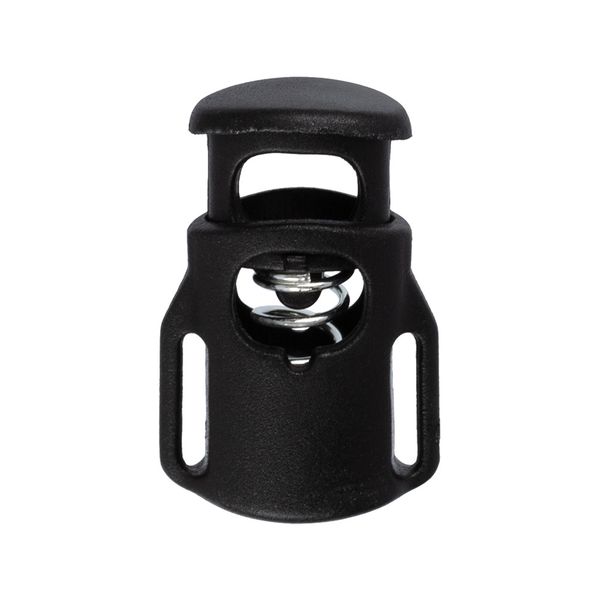 Фиксатор (зажим) для шнура пластик 1 отв., ⌀5.0 мм, 24 шт, №01 черный, Micron A 8852