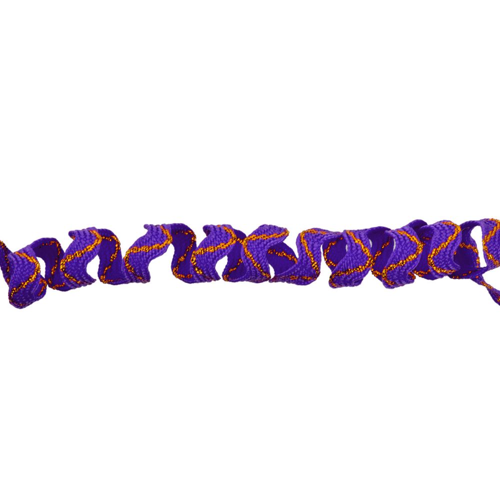 Тесьма отделочная зигзаг 9 мм, / 20 метров, фиолетовый/под золото, Blitz
