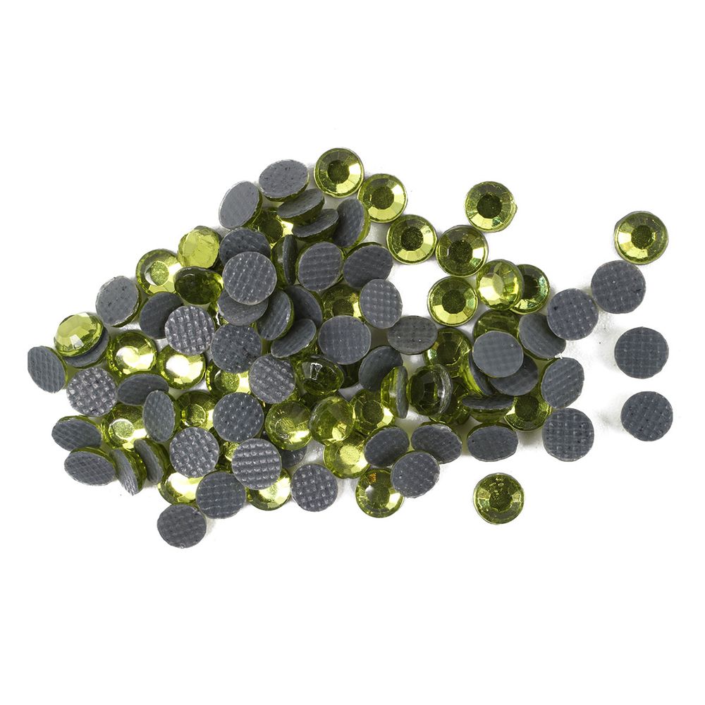 Стразы термоклеевые, 4 мм, ss16, 100 шт/упак (115 желто-зеленый)