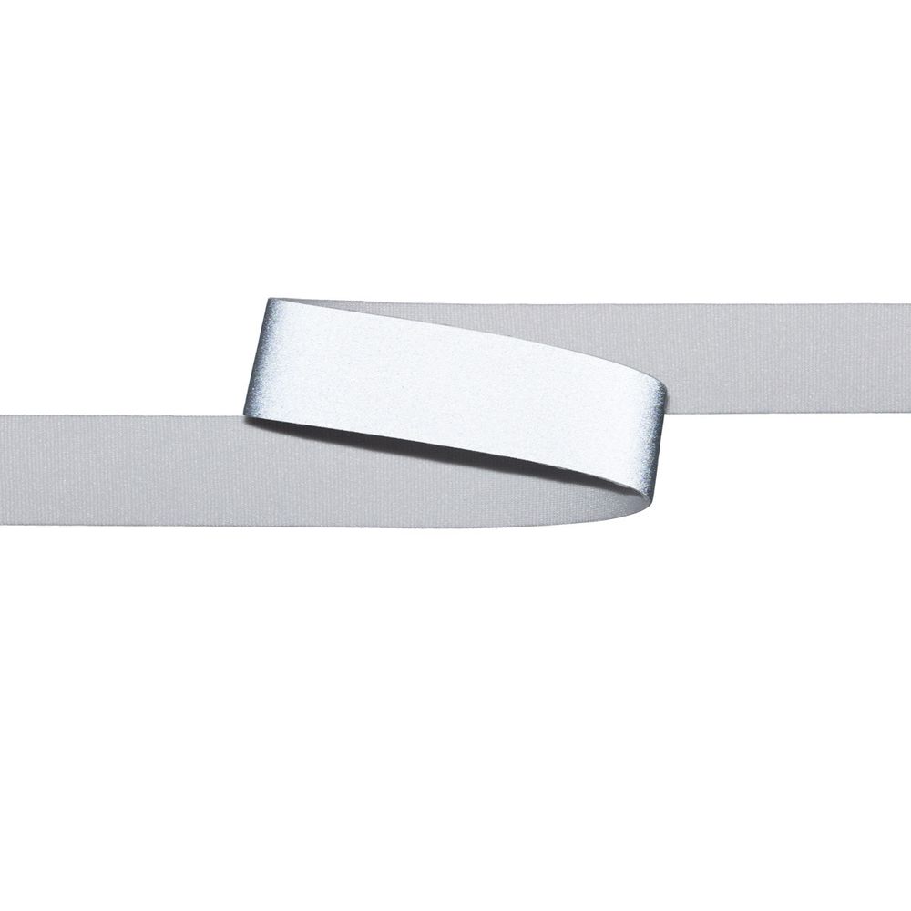 Лента светоотражающая (катафотная) эластичная [cpl:420], 10 мм / 25 метров, 92% п/э, 8% спандекс, серебро, Gamma JF9600