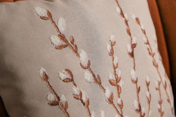 Набор для вышивания нитками Panna, Подушка. Верба, 40х40 см