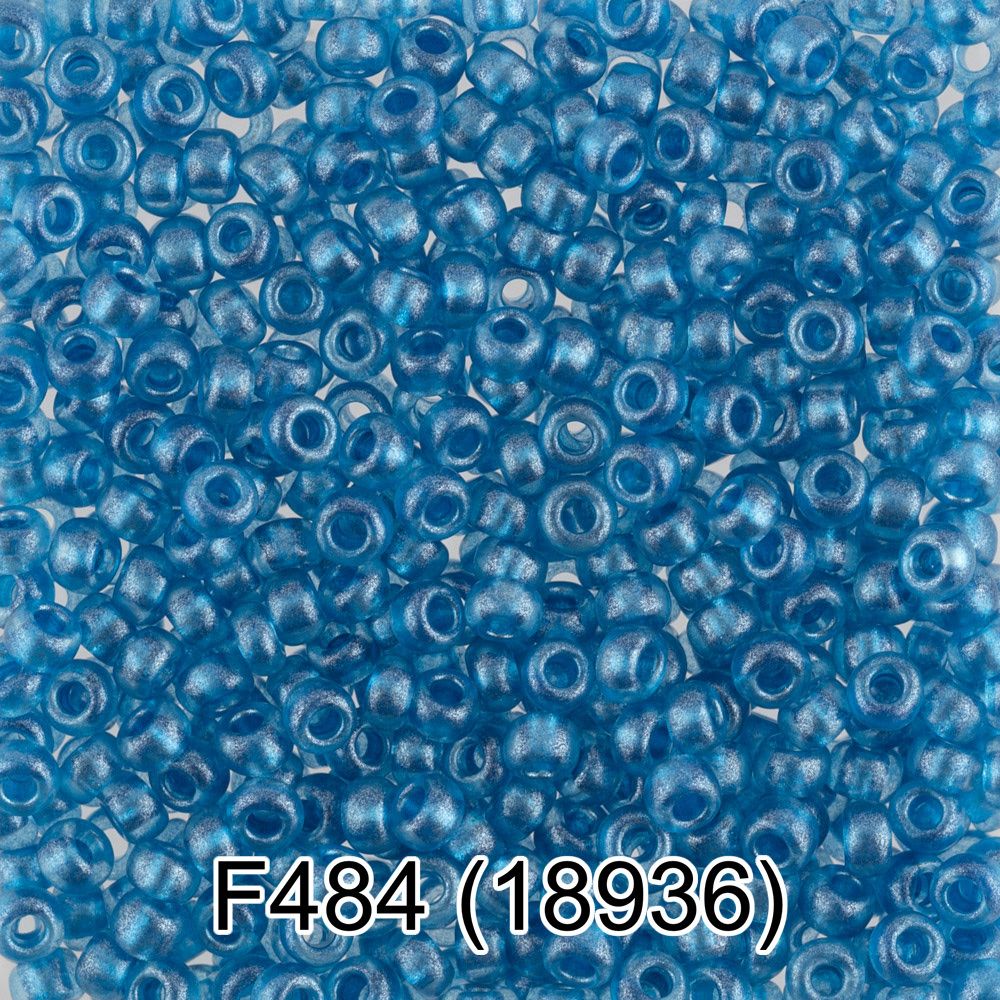 Бисер Gamma 10/0 (2.3 мм), 50 г, F484 синий, 18936, круглый 6