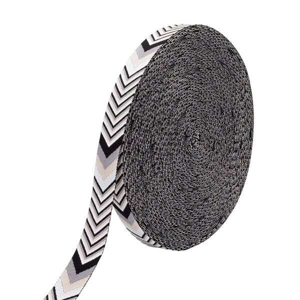 Стропа (ременная лента) 38 мм / 45.72 метра, [38.82 г/пог.м], с принтом 2-сторонняя, D147 серый/черный, 3Al354