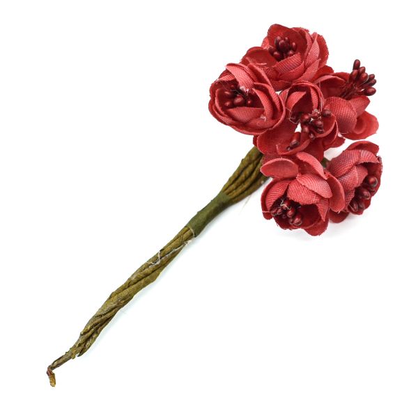 Цветы искусственные декоративные D2x3xH10см, 6 шт, Астра, E20 красный