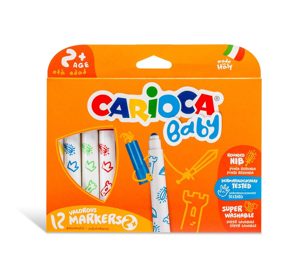 Фломастеры утолщенные Carioca Baby 2+ 12 цв 42814