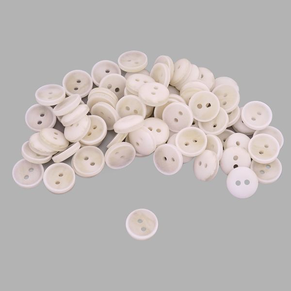 Пуговицы 2 прокола 18L=11 мм, Wht-01 молочный, 72 шт, CN2847