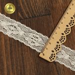 Кружево вязаное (тесьма) 30 мм / 10 метров, 2525, тонкая нить, цв.02 молочный, Kruzhevo