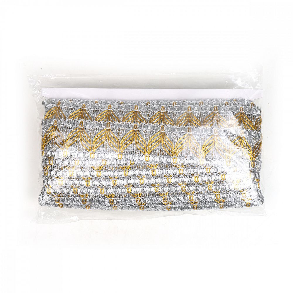 Тесьма отделочная 40 мм, 13-7871 цв.серебро уп.13.71м