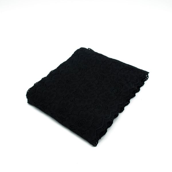 Кружево бельевое эластичное 210 мм / 10 м, черный