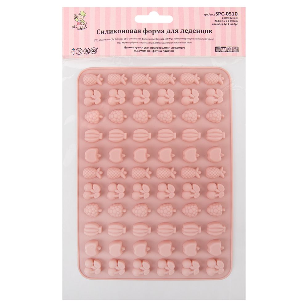 Форма силиконовая для леденцов 20.8х15х1 см, Фрукты, S-Chief SPC-0510