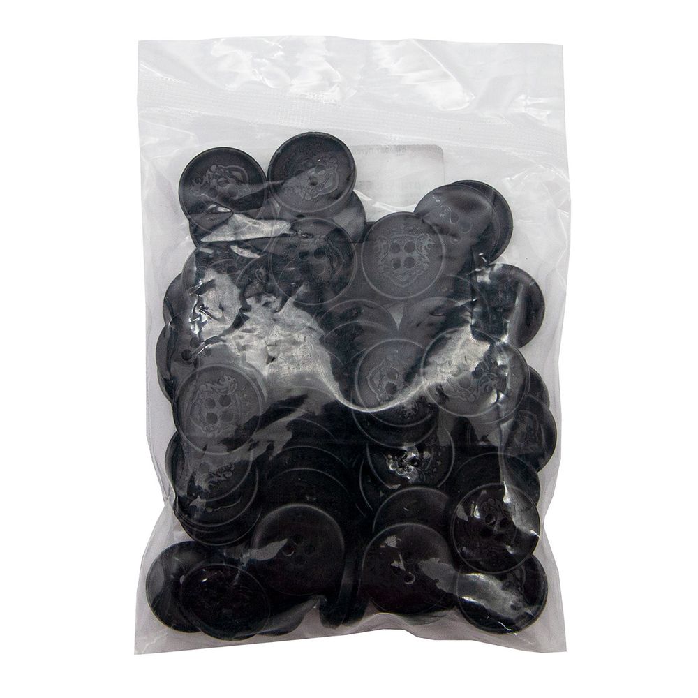 Пуговицы 4 прокола 32L (Blk-200 (черный)), 72 шт
