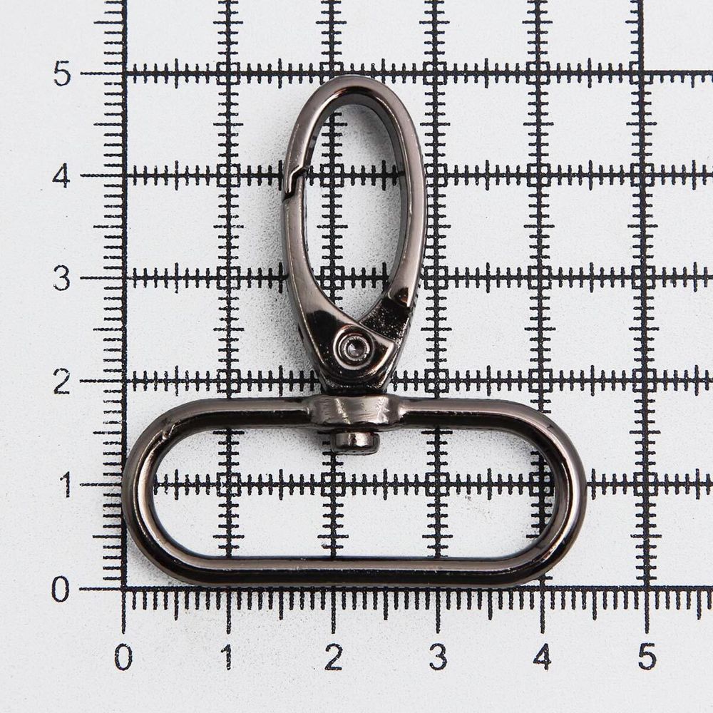 Карабин металл 38.0 мм (49х44 мм), чер.никель, ГУ12849, 4 шт