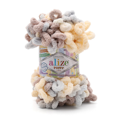 Пряжа Alize (Ализе) Puffy Color / уп.5 мот. по 100 г, 9 м, 6463 секционный