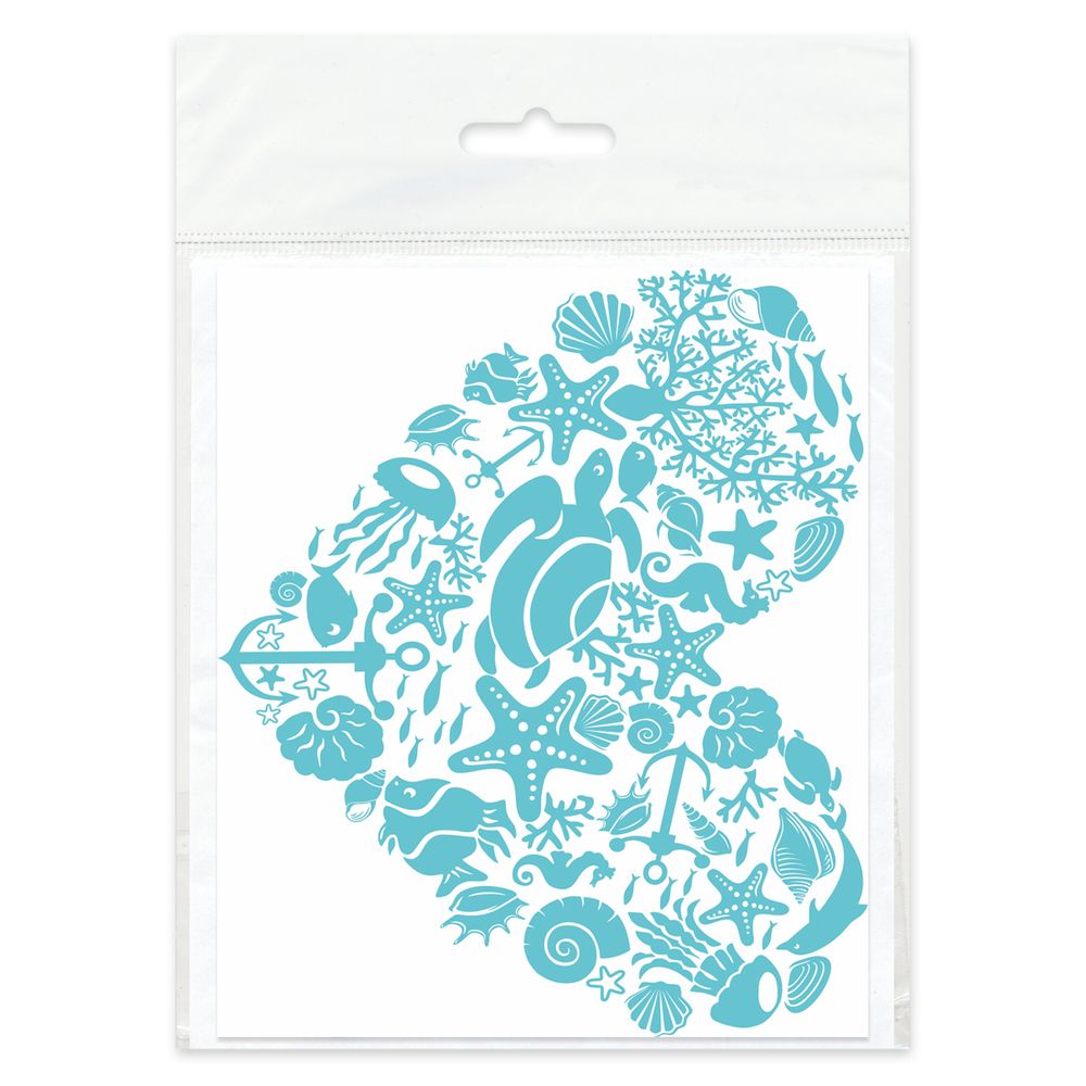 Термоаппликация Gamma Термотрансфер M №05, 1 шт, M-531 Сердце моря 12х10 см