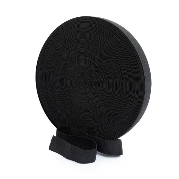 Резинка вязаная 25 мм, / 50 метров, черный, Gamma RV-25 BL