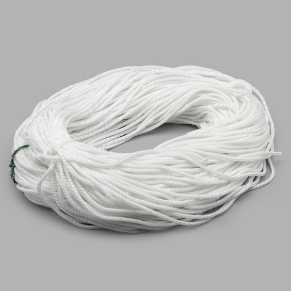 Шнур полиамид круглый бытовой ⌀4.0 мм, 100м, 100% ПА, белый
