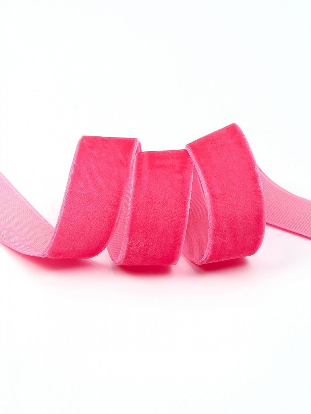 Лента бархатная (тесьма) 20.0 мм / 22.86±1 метров, арт.20VR27 нейлон цв.яр.розовый