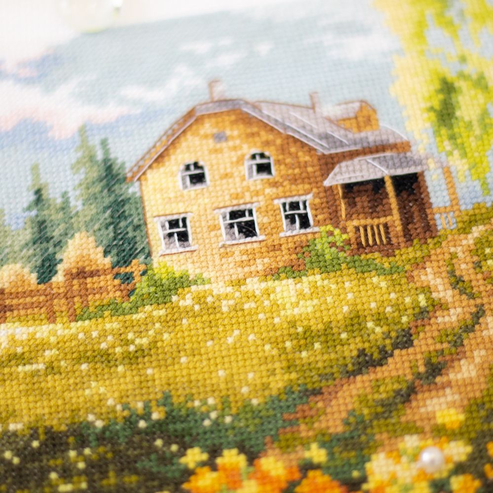 Набор для вышивания нитками Чудесная игла 110-331, Деревенский пруд, 40х31см