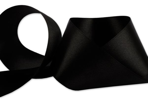 Лента атласная 1-сторонняя 50.0 мм / 33±2 метра, 113 черный, Gamma