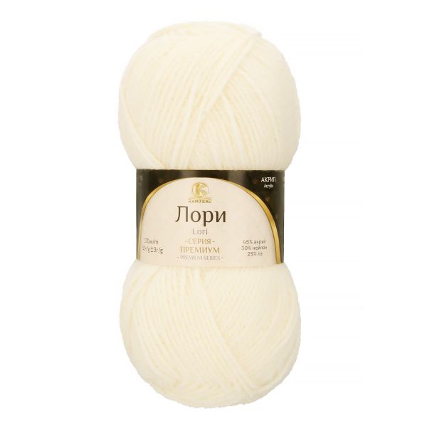 Пряжа Камтекс Лори / уп.5 мот. по 50 г, 170 м, 205 белый