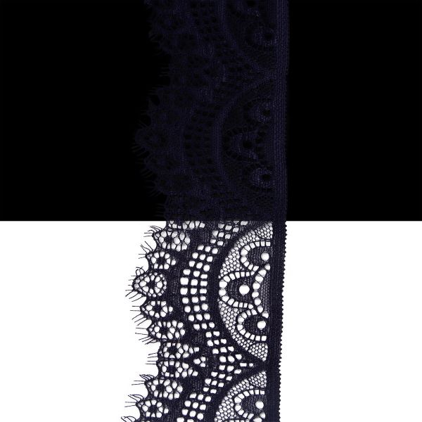 Кружево эластичное (стрейч) 60 мм / 3 метра, C147 индиго