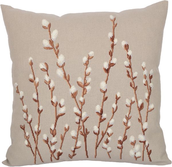 Набор для вышивания нитками Panna, Подушка. Верба, 40х40 см