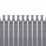 Молния потайная (скрытая) Т3 (3 мм) 1 зам., н/раз., 50 см, серый. нейлон, 31333 / 50, 10 шт