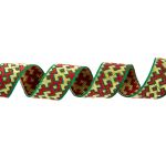 Лента (тесьма) жаккардовая 18.0 мм / 25 метров, Орнамент для северных народов, рис 9692 зеленый/желтый/красный (№9), Gamma С3771