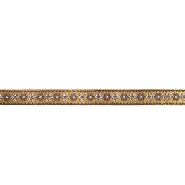 Лента атласная с рисунком 12.0 мм / 22.8 метров, O5/121 орнамент/св.охра, Gamma ALP-123