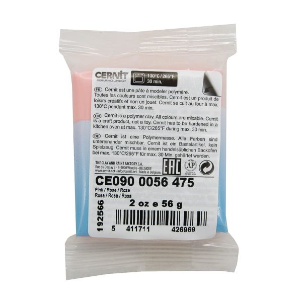 Полимерная глина Cernit №1 запекаемая, классическая 56-62 гр, 475 розовый