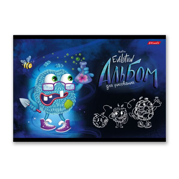 Альбом для рисования 100 г/м², A4 29х20.5 см, 12 л. на скобе, 10 шт, 000692 Монстриум, Светоч 12АЛСК4_1_3_9
