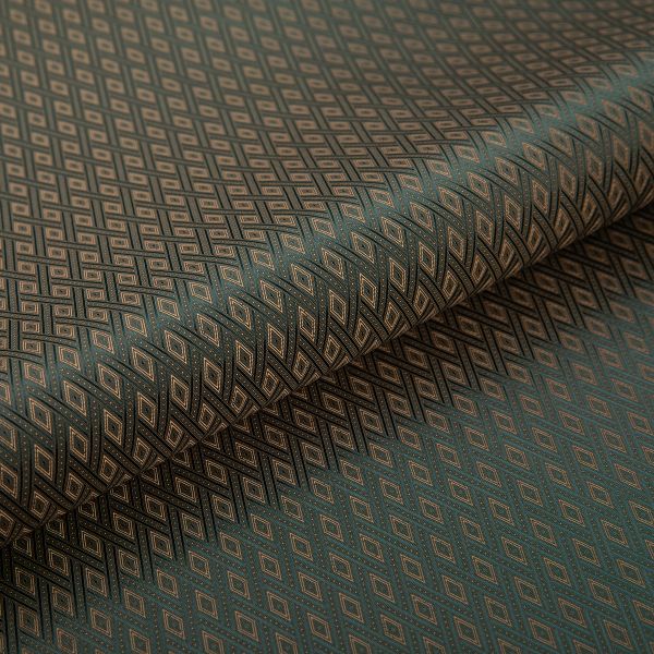Ткань подкладочная (таффета) с рисунком 96 г/м², 100х145 см, 063 коричнево- черный (ромб), Gamma JTR
