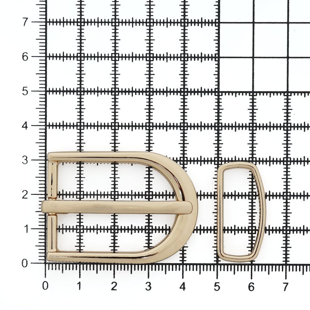 Пряжка + шлевка металл 25 мм, 1 уп (1+1 шт), золото, MB-2202