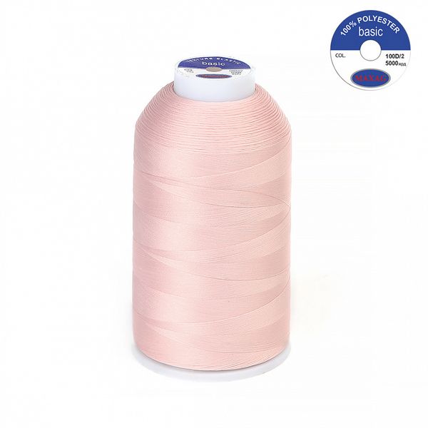 Нитки эластичные текстурированные Max 100D/2, 5000 м, 105 св.розовый, 1 катушка