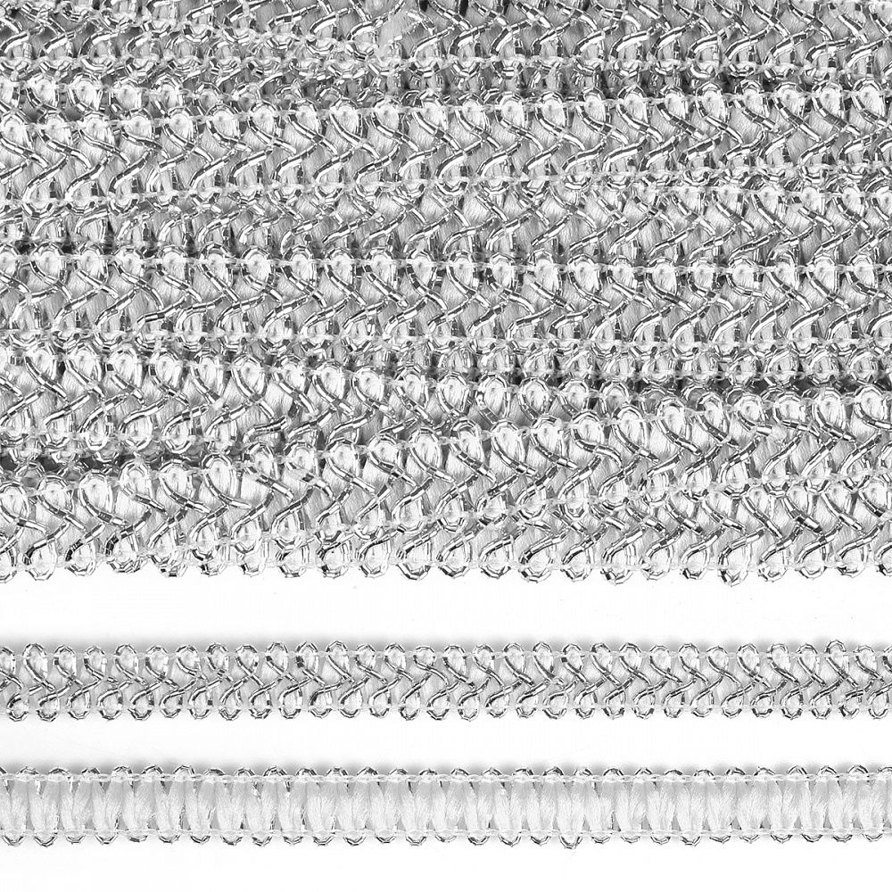 Тесьма отделочная 10 мм, 900 цв.серебро уп.13.71м