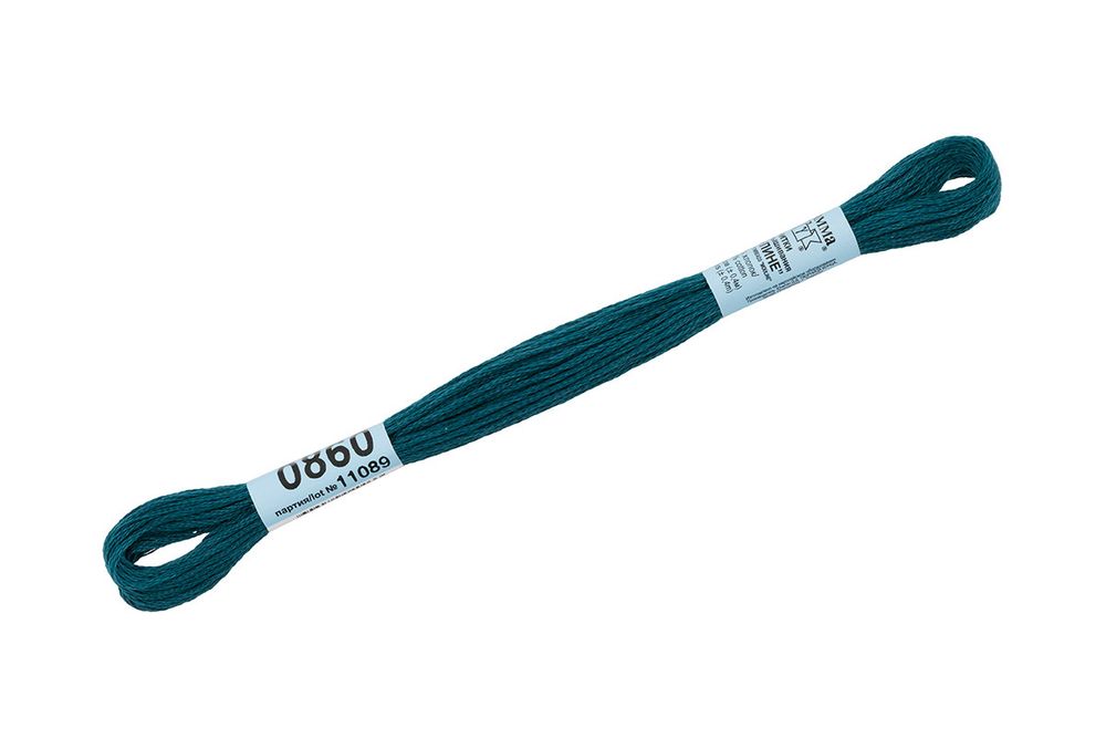 Мулине Gamma 100% хлопок, цв.0860 т.т.мор.волна, 24 мотка по 8 метров