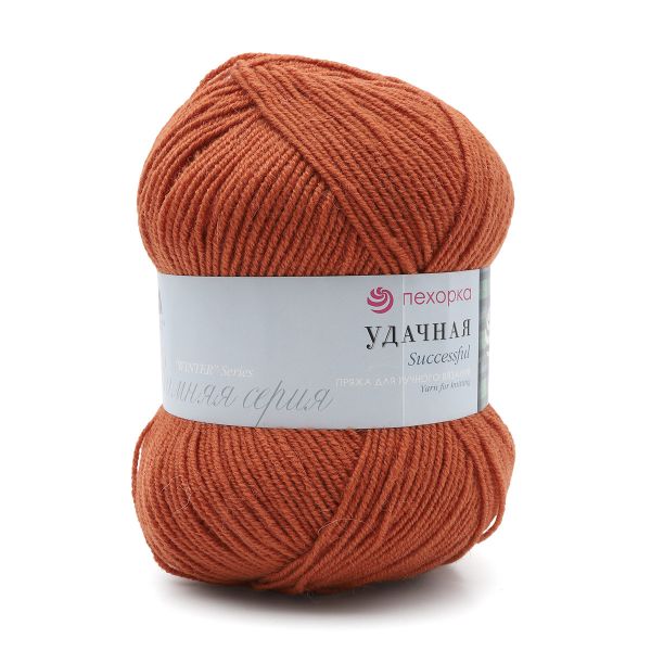 Пряжа Пехорка Удачная / уп.5 мот. по 100 г, 250 м, 30-Св.Теракот