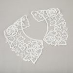 Пришивной кружевной воротник 100 мм, на сетке, 5 пар, Турция, кремовый/под серебро, Gamma VKRM-27-02