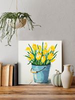 Алмазная (кристальная) мозаика Фрея, постер Желтые тюльпаны, 20х20 см