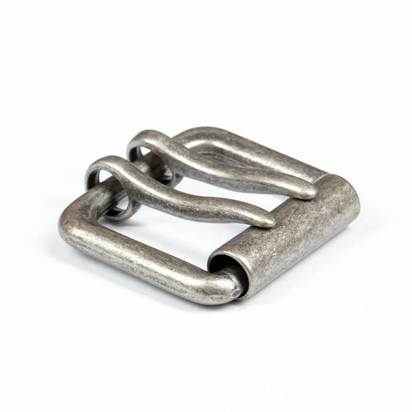 Пряжка ременная металл 40 мм, 2 язычка, т. серебро, 1 шт, BIG