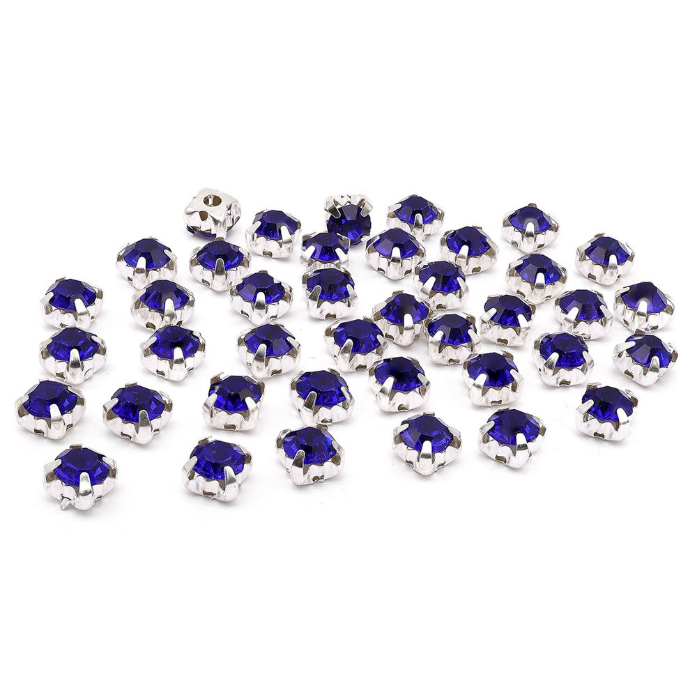 Хрустальные стразы в цапах/серебро, 6мм, 40 шт/упак, Astra&Craft (25 синий), 4AR169/176