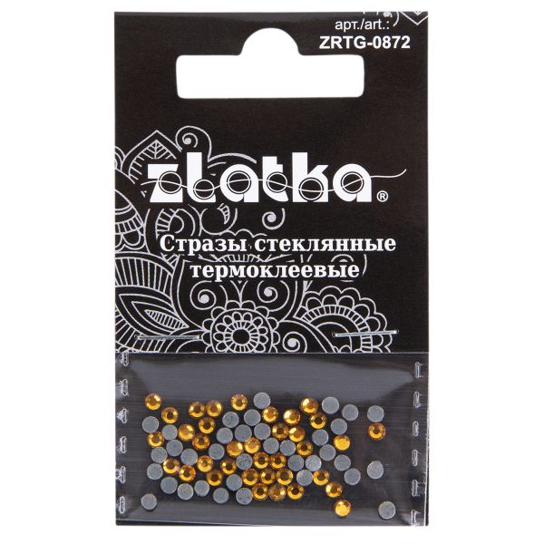 Стразы клеевые стекло 2.4 мм, 360 шт, SS08 №15 яр.жёлтый (Topaz), Zlatka ZRTG-0872