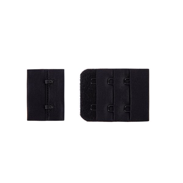 Застежки для бюстгальтера текстильные 38 мм, 5 шт, нейлон, 02 черный, Blitz ZBB-38