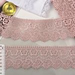 Кружево гипюр (плетёное) 65 мм, диз. 112, цв.17 розовый, уп. 9 м, Kruzhevo