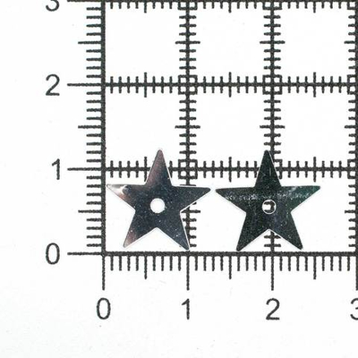 Пайетки фигурные звездочки 13 мм, Астра 10г, 1 серебро, уп.10 шт